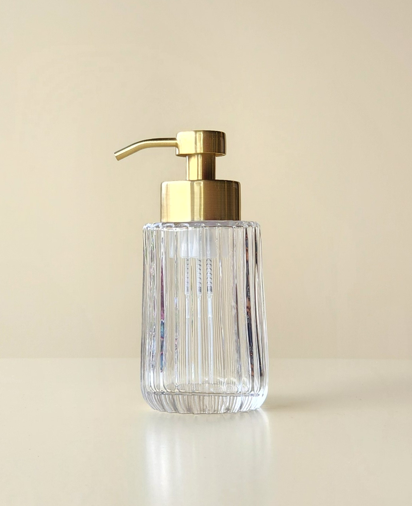 Fluted Glass Foaming Soap Dispenser