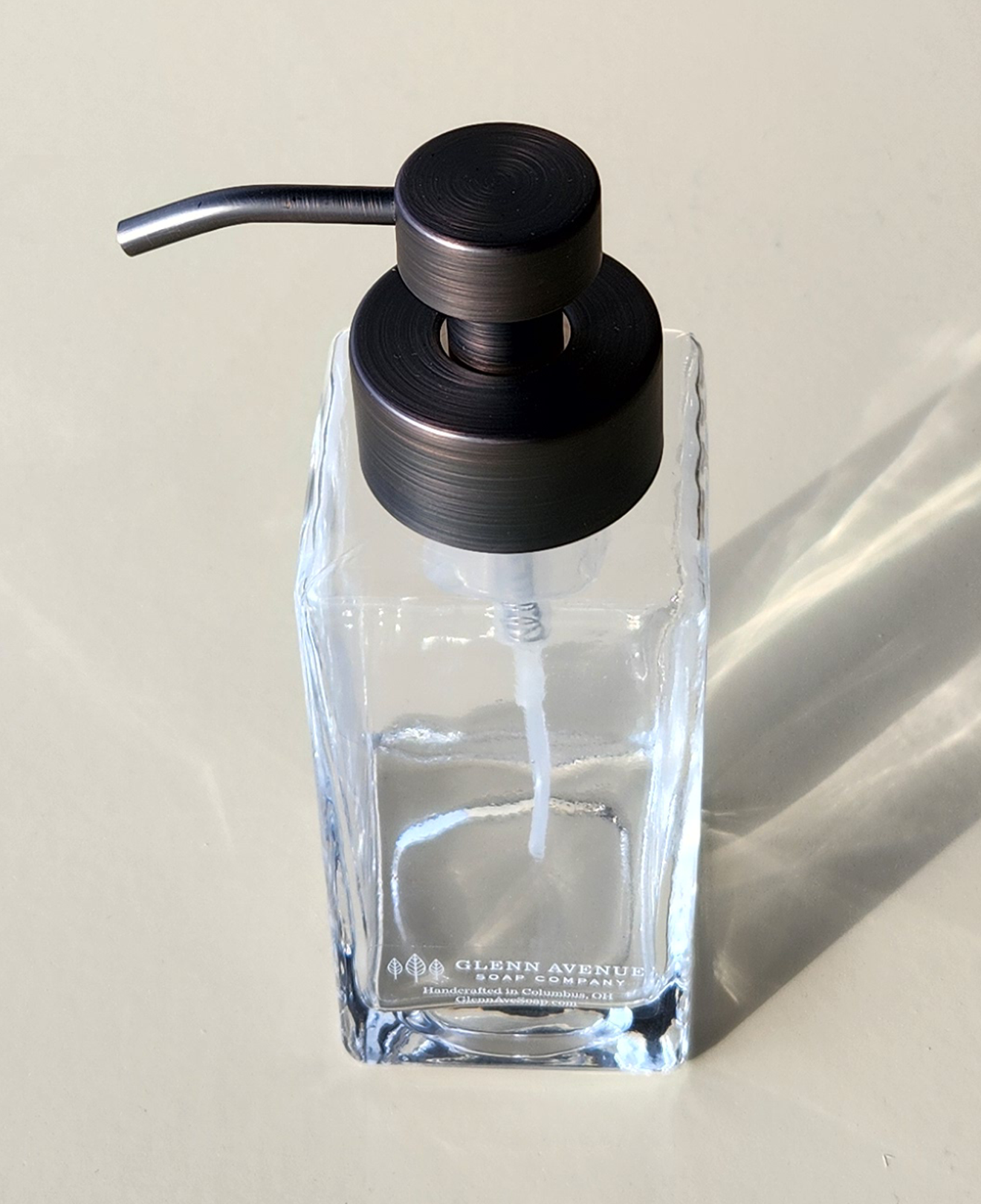 Square Glass Foaming Soap Dispenser