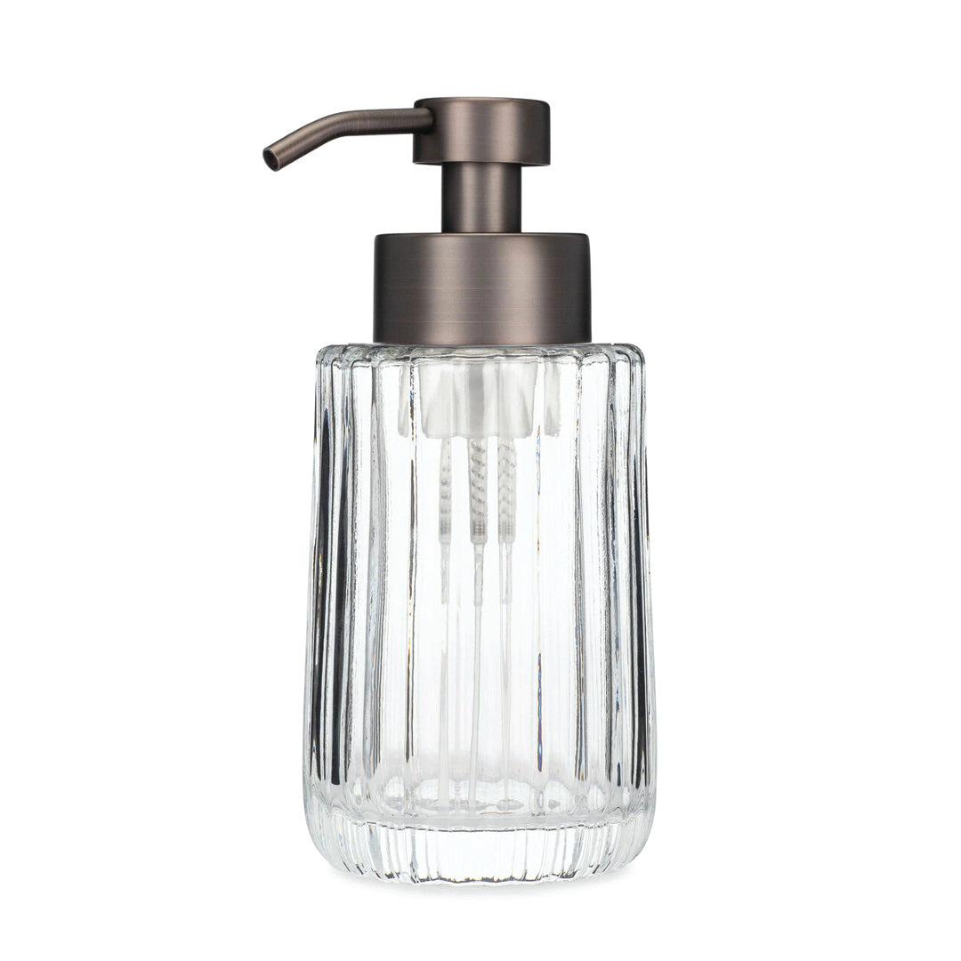 Fluted Glass Foaming Soap Dispenser