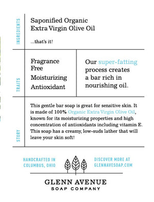 Simply Olive Fragrance Free Bar Soap