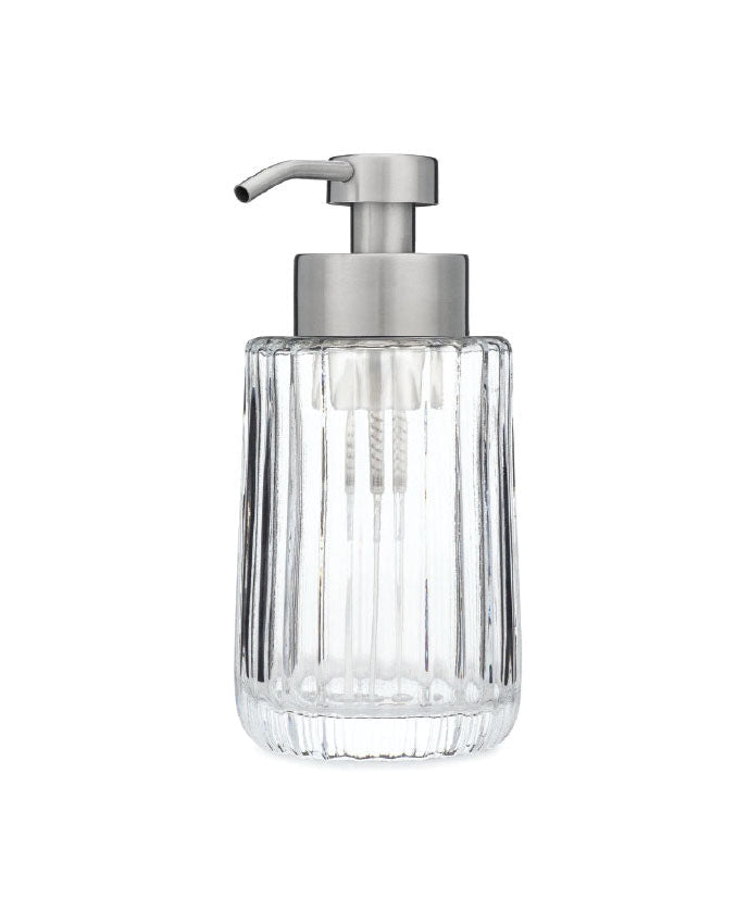 Fluted Glass Foaming Soap Dispenser
