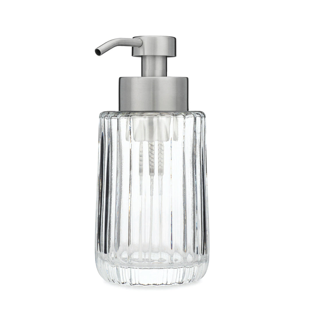 Fluted Glass Foaming Soap Dispenser