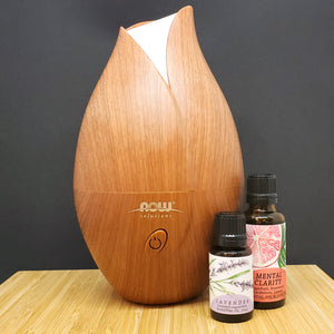 Faux Wood Grain Tulip Form Ultrasonic Essential Oil Diffuser